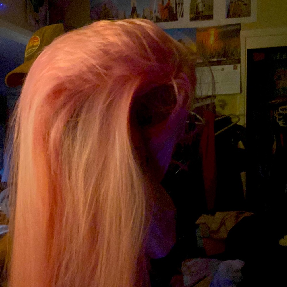Pink long wig
